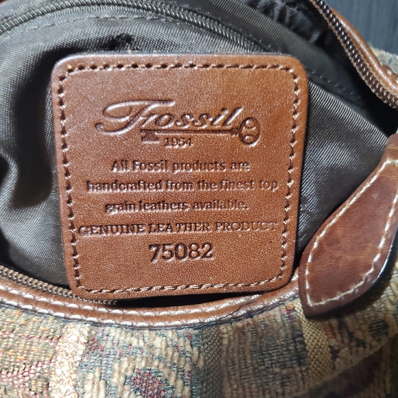 Fossil handbag vintage textured Bohemian fossil purse - Picture 9 of 11